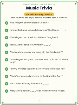 Classic Music Trivia: 50 Large Print Questions on Golden Oldies (With Answer Key) thumbnail 4