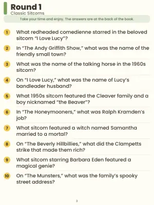 Classic TV and Movies Trivia: 100 Large Print Questions in 10 Fun Rounds thumbnail 3