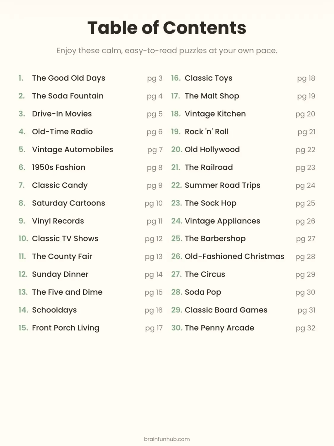 Large Print Word Search: Classic Nostalgia (30 Puzzles with Answer Keys) preview 2