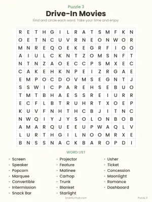 Large Print Word Search: Classic Nostalgia (30 Puzzles with Answer Keys) thumbnail 3