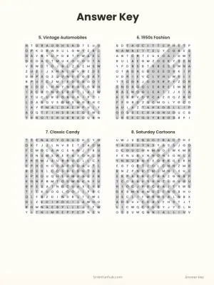Large Print Word Search: Classic Nostalgia (30 Puzzles with Answer Keys) thumbnail 5