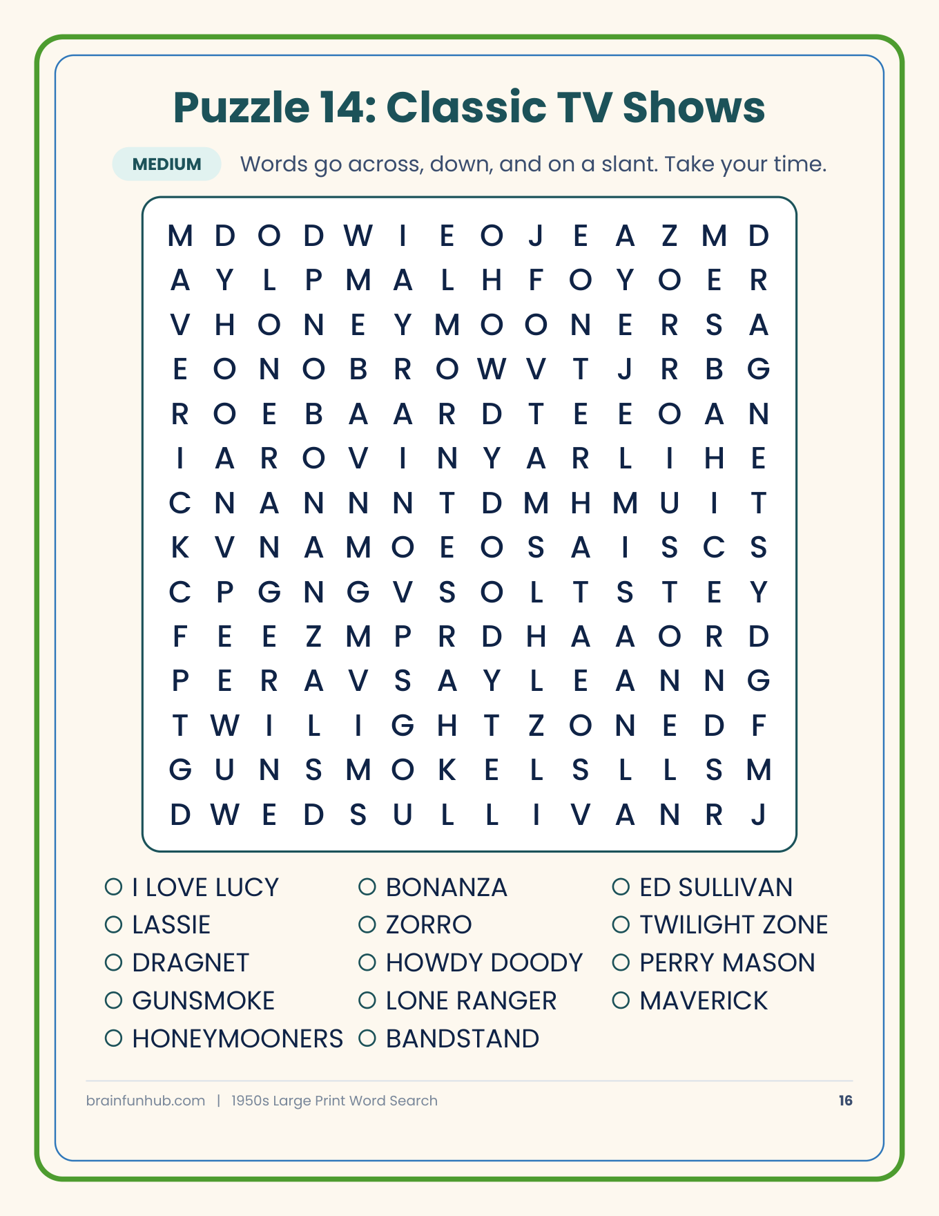 1950s Word Search: 50 Large Print Puzzles thumbnail 5