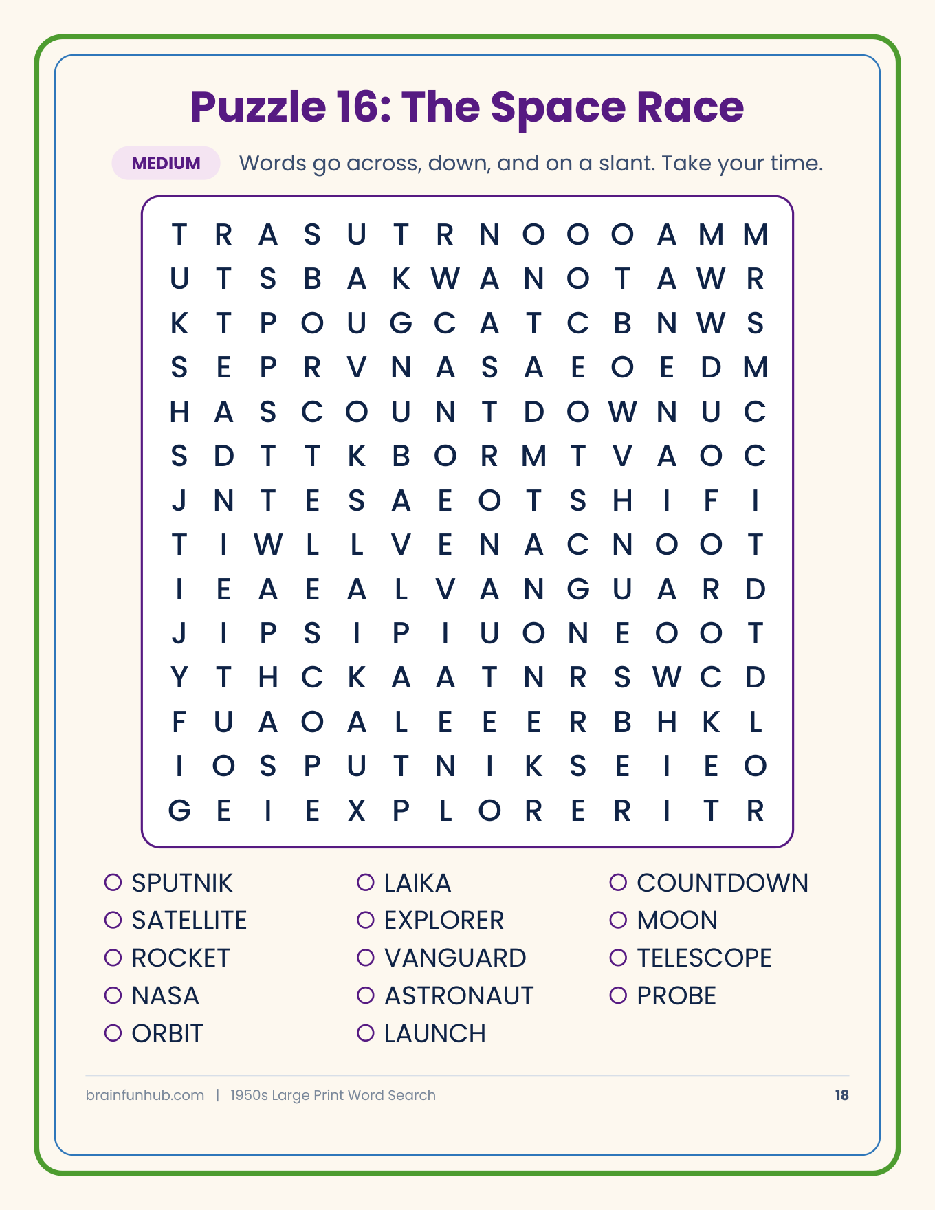 1950s Word Search: 50 Large Print Puzzles thumbnail 6