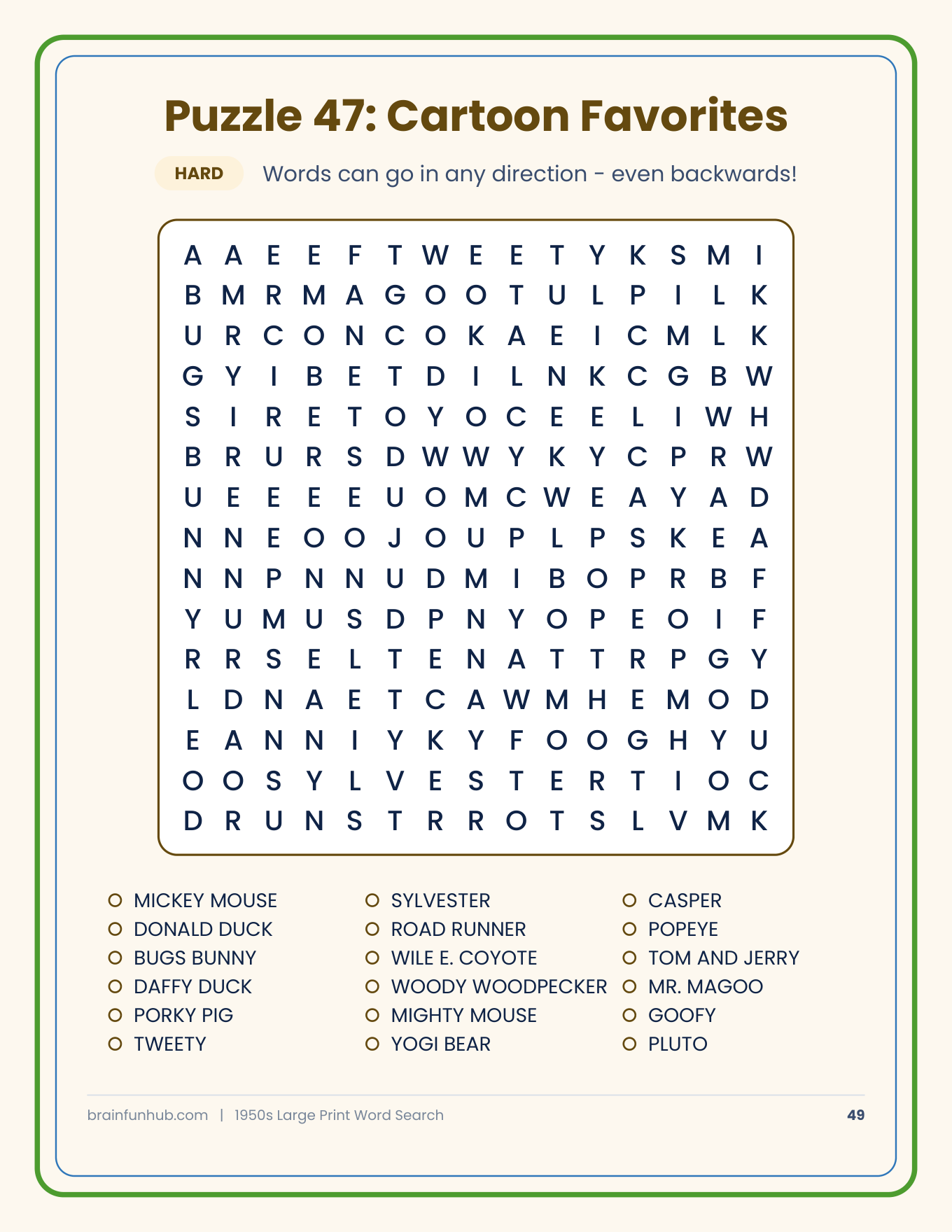 1950s Word Search: 50 Large Print Puzzles thumbnail 8