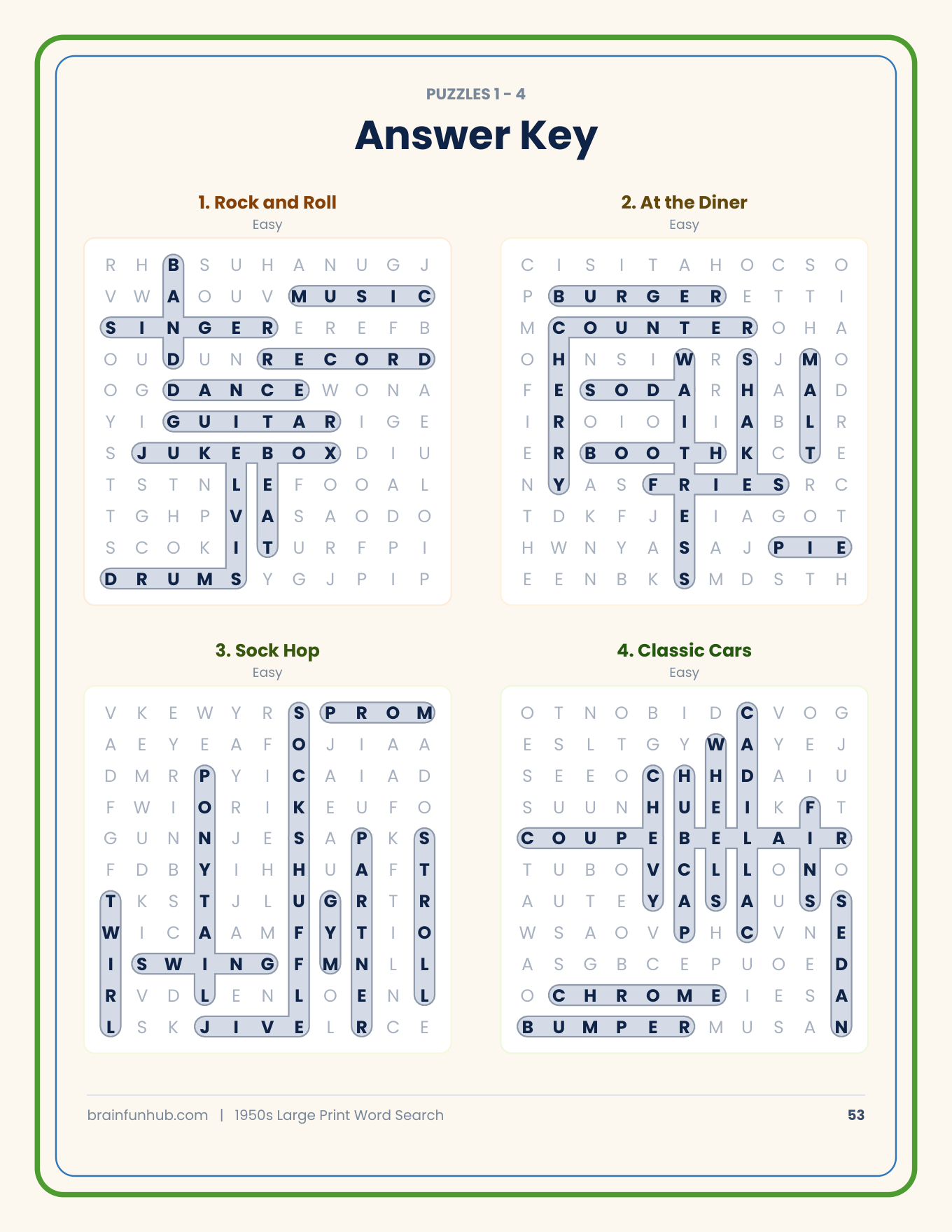 1950s Word Search: 50 Large Print Puzzles thumbnail 9