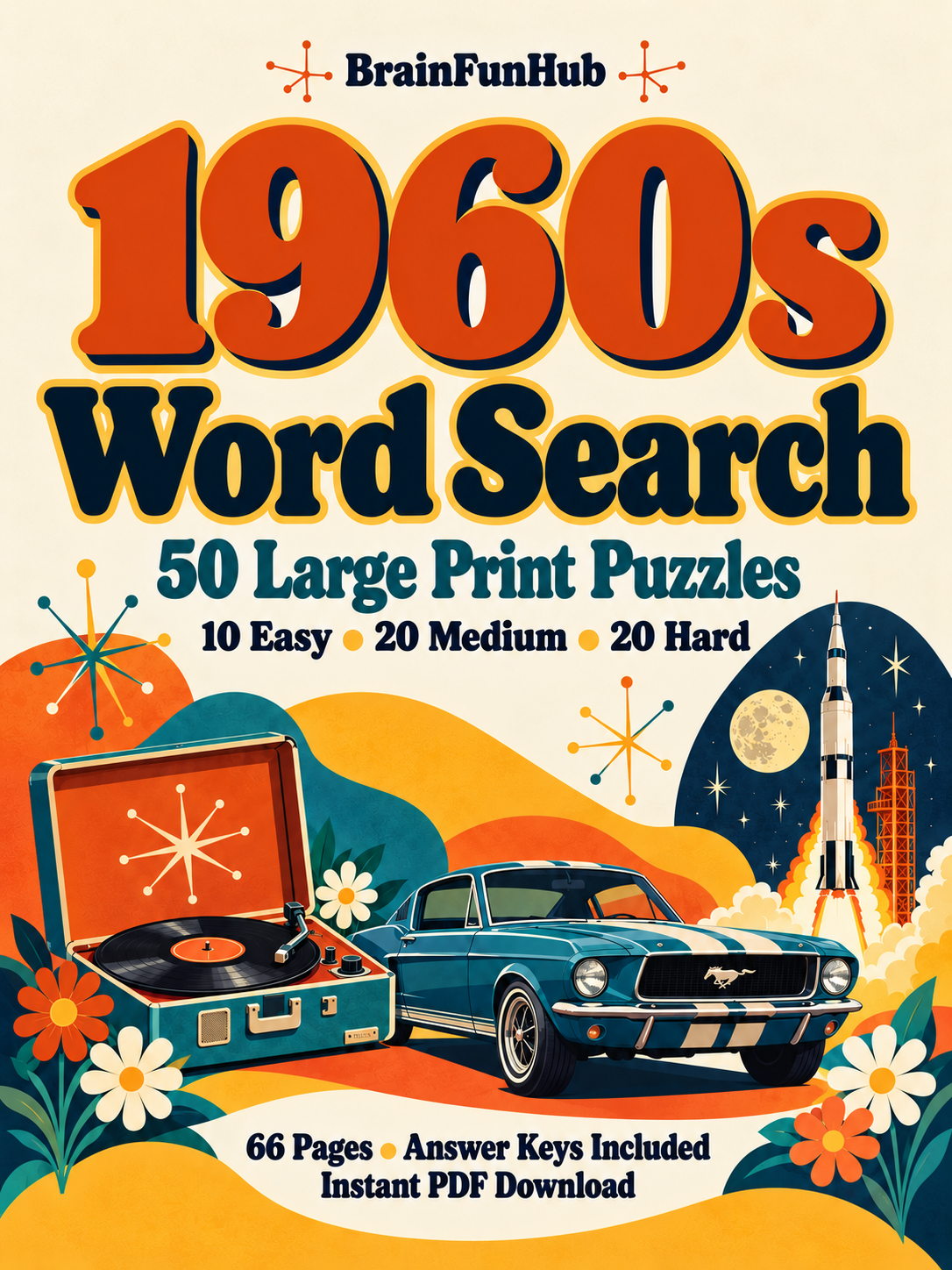 1960s Word Search — printable PDF preview