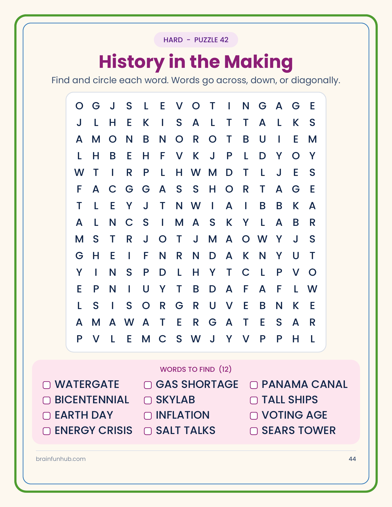 1970s Word Search: 50 Groovy Large Print Puzzles thumbnail 7