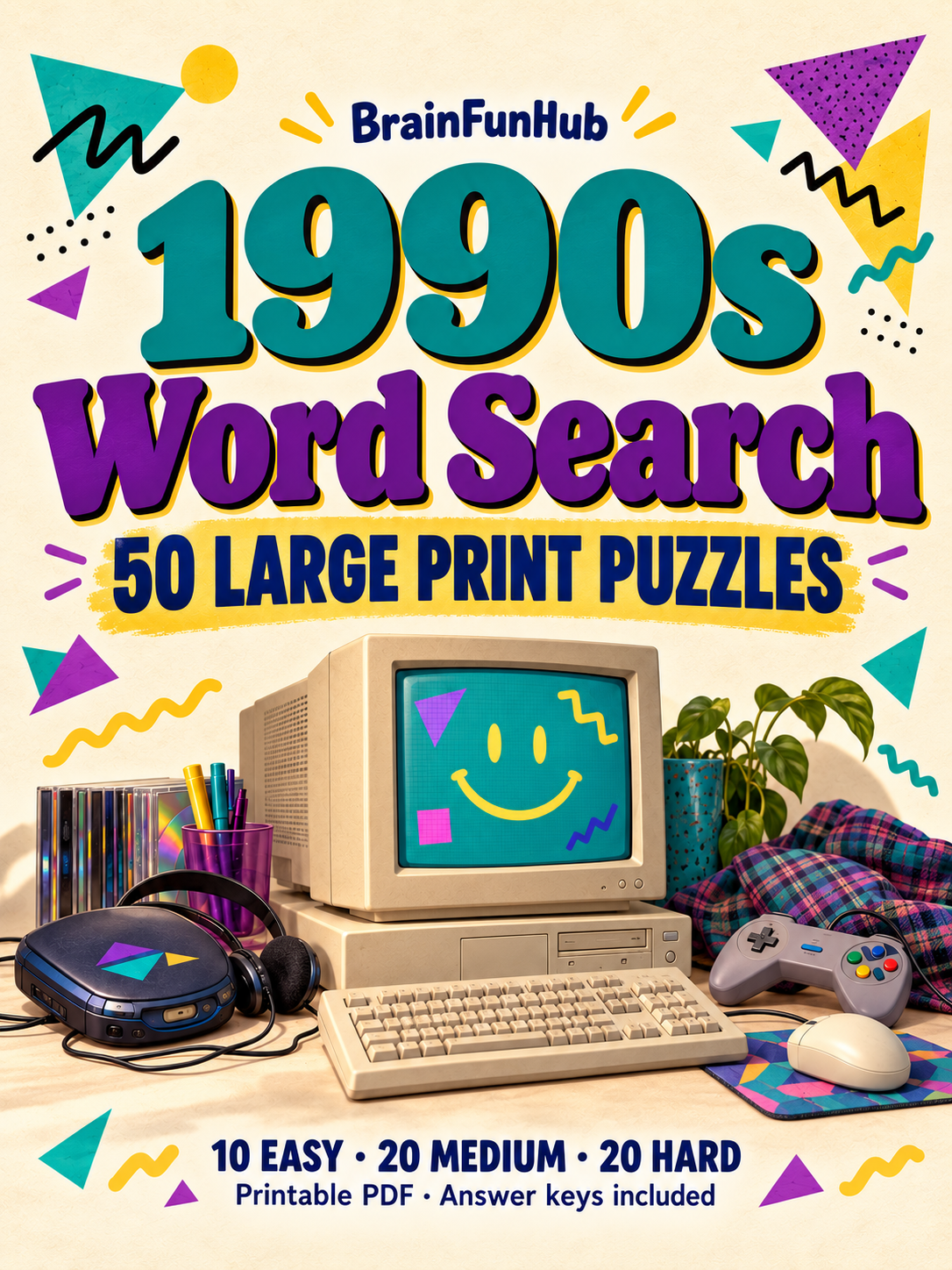 1990s Word Search — printable PDF preview