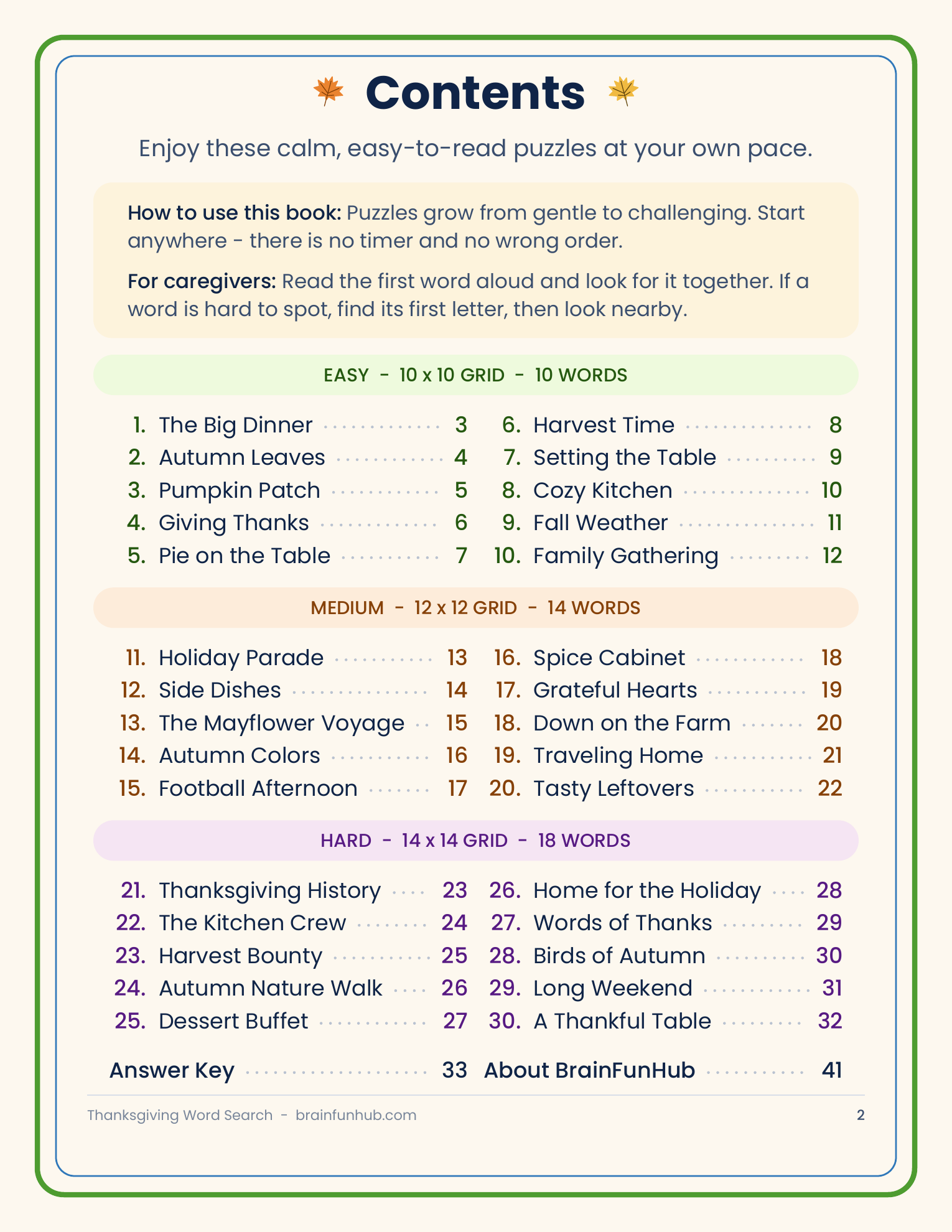 Large Print Thanksgiving Word Search: 30 Easy, Medium and Hard Puzzles thumbnail 2