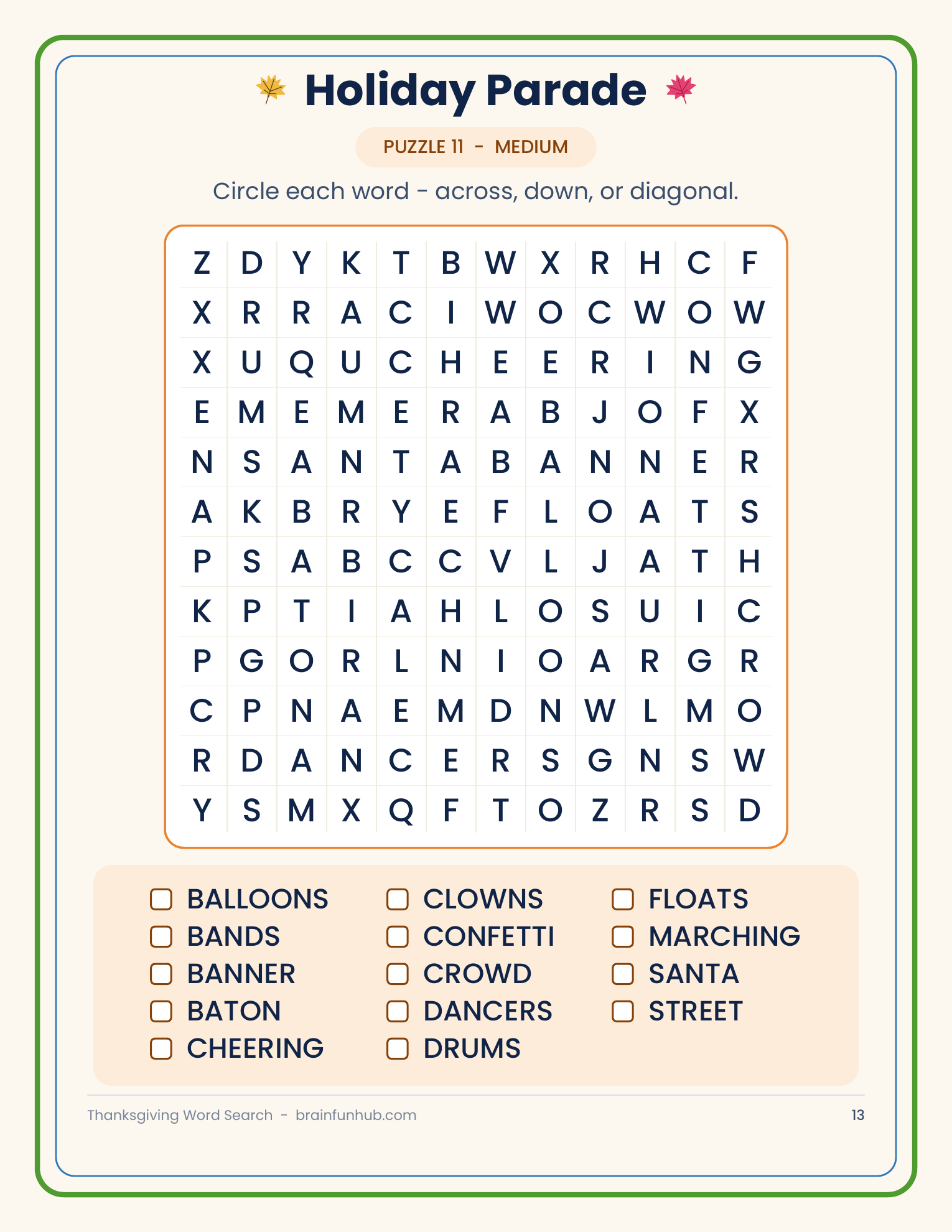 Large Print Thanksgiving Word Search: 30 Easy, Medium and Hard Puzzles thumbnail 5