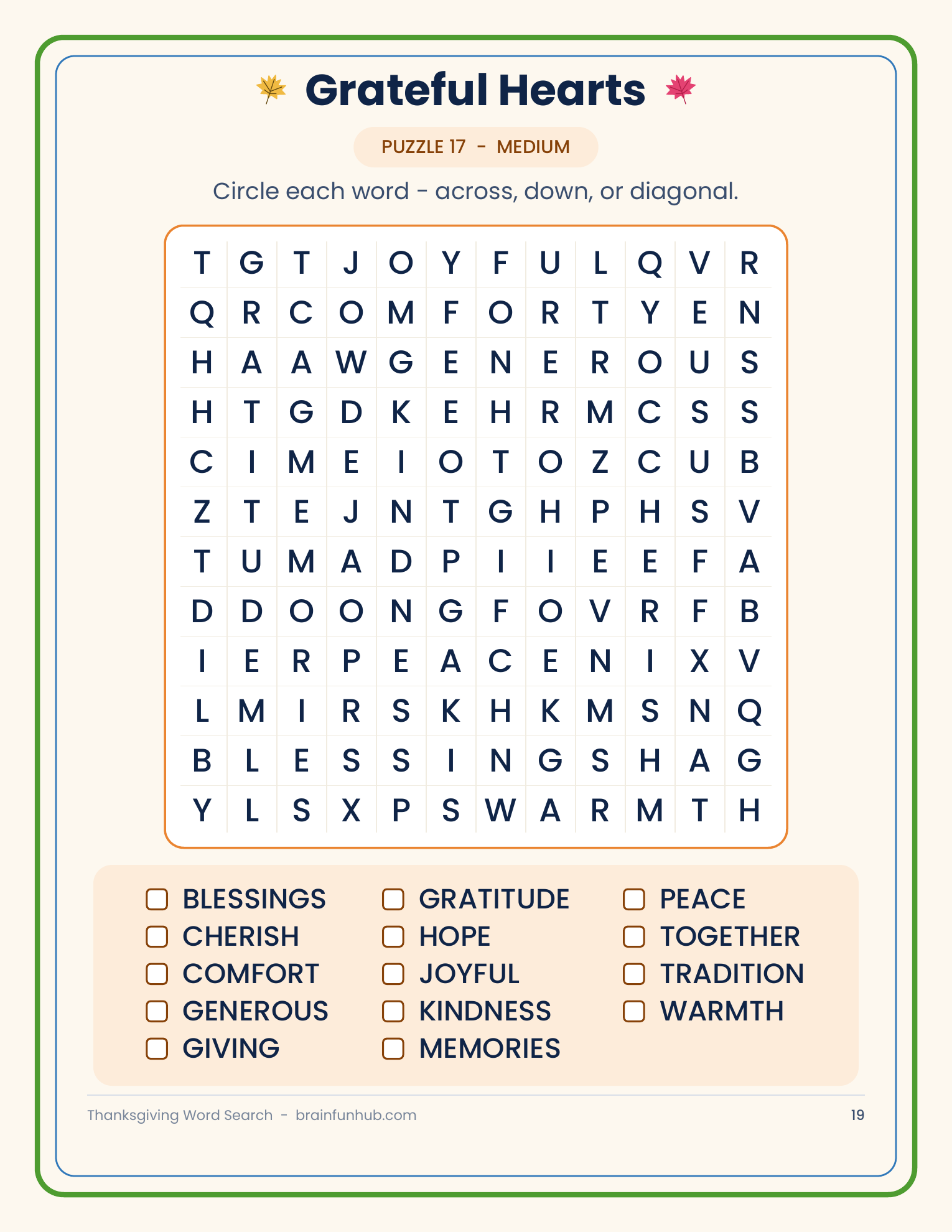 Large Print Thanksgiving Word Search: 30 Easy, Medium and Hard Puzzles thumbnail 6