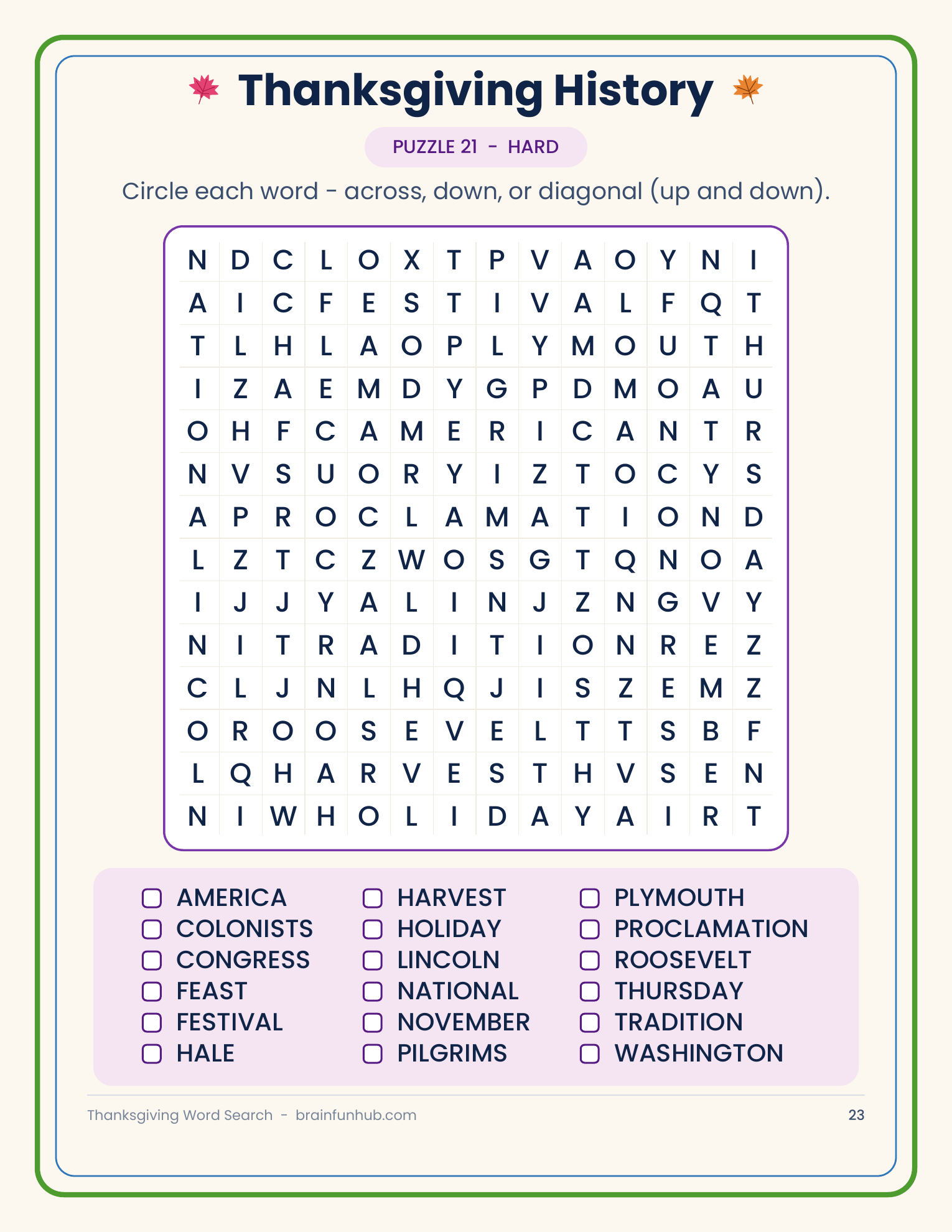 Large Print Thanksgiving Word Search: 30 Easy, Medium and Hard Puzzles thumbnail 7
