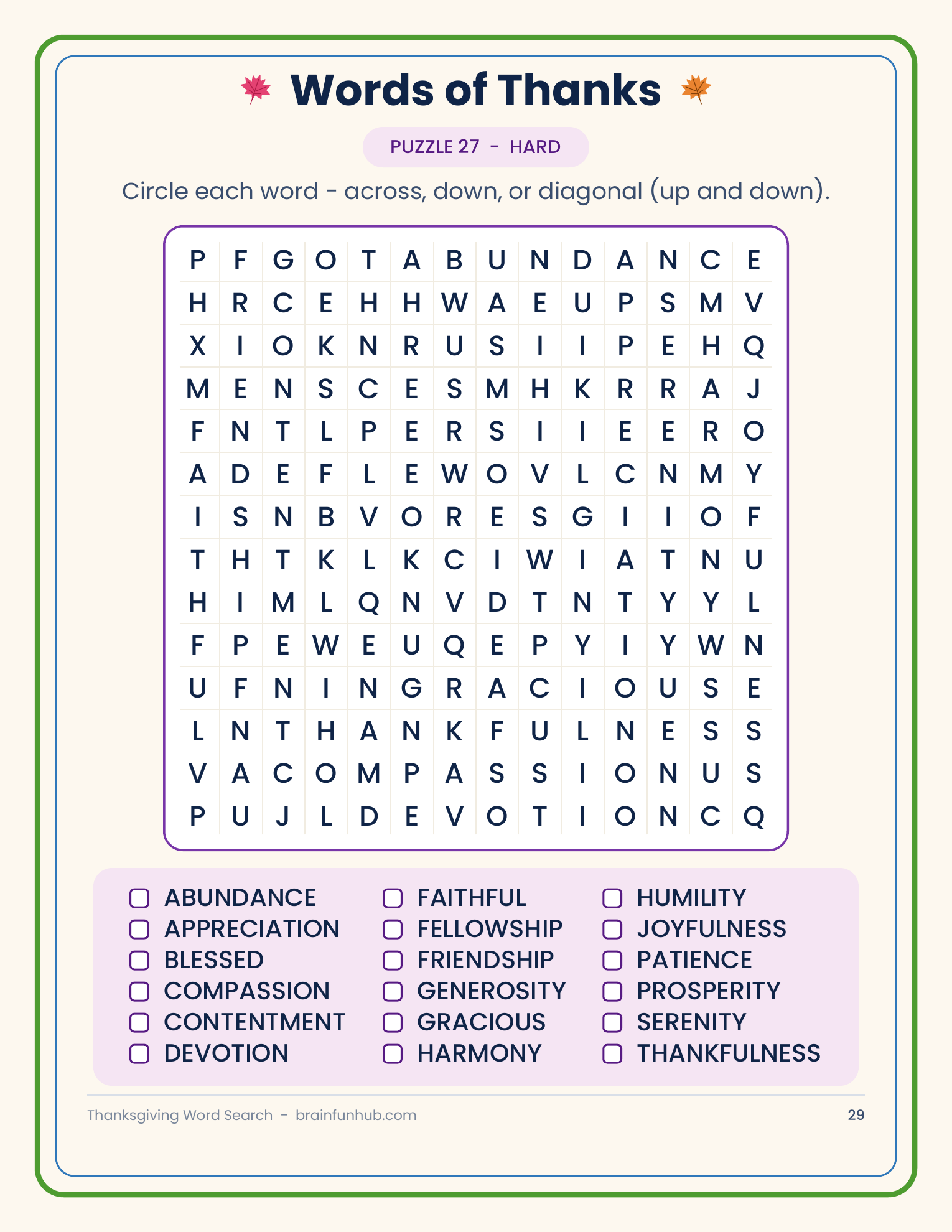 Large Print Thanksgiving Word Search: 30 Easy, Medium and Hard Puzzles thumbnail 8