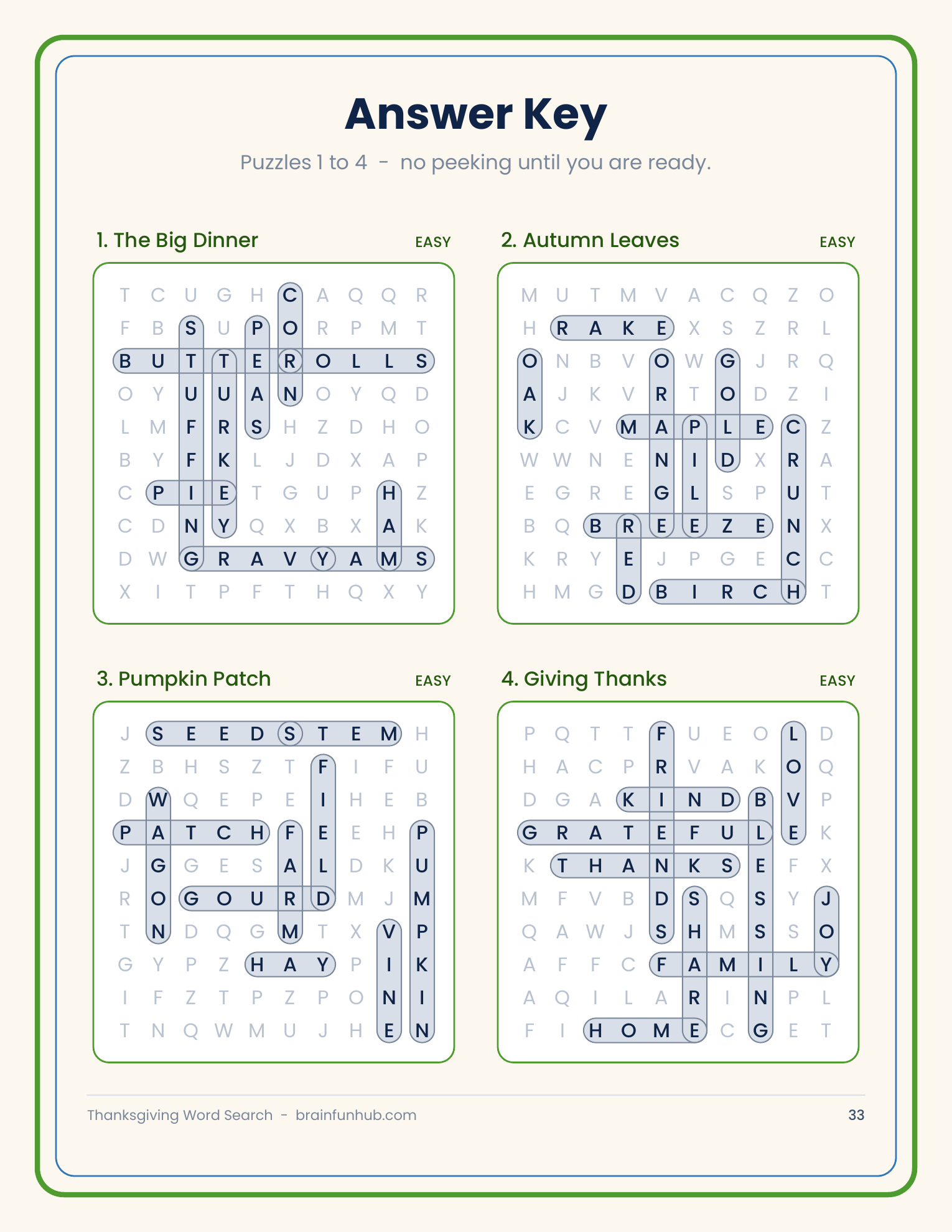 Large Print Thanksgiving Word Search: 30 Easy, Medium and Hard Puzzles thumbnail 9