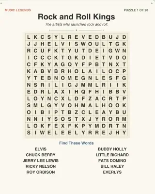 Large-Print Word Searches: 1950s-80s (20 Puzzles) thumbnail 2