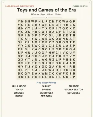 Large-Print Word Searches: 1950s-80s (20 Puzzles) thumbnail 4